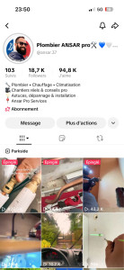 Photo de galerie - Retrouvez mes conseils et mes chantiers en vidéo sur TikTok : @plombier_ansar_pro (18k+ abonnés). Je partage mon quotidien de plombier pour garantir une transparence totale sur la qualité de mes interventions.