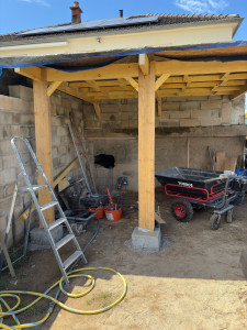 Photo de galerie - Abri/terrasse fabrication maison 