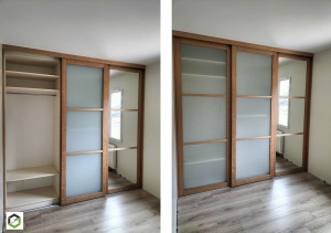 Photo de galerie - Pose de portes de placard coulissante suspendu 
