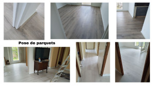 Photo de galerie - Pose de tous types de parquets. Pose sans joints ni barre de seuil aux portes. Pose de plinthes.