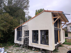 Photo de galerie - Façade maison sur panneau bois avec trame...!!