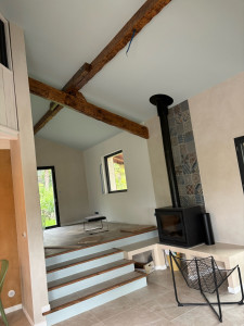 Photo de galerie - Faux plafond avec isolation en fibre de bois + peinture 