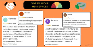 Photo de galerie - ✓ Cours et Formations à dominante Informatique
Excel, PowerPoint, Canva, WordPress, etc...