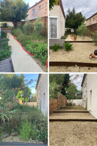 Photo de galerie - Désherbage manuel avant/après 