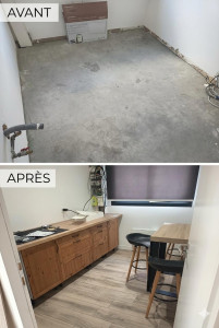Photo de galerie - Avant après carrelage 120x20 