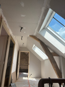 Photo de galerie - Pose de Placot BA13 sur rampant