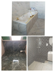 Photo de galerie - Quelques réalisations carrelage faïence salle de bain 