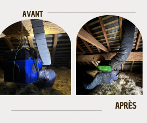 Photo de galerie - Changement d’une VMC avec la pose de gaines isolés 