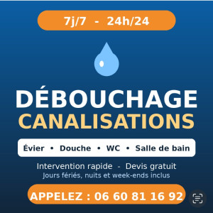 Photo de galerie - Débouchage de canalisations : évier, douche, WC, salle de bain