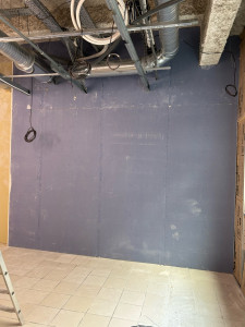 Photo de galerie - Isolation bruit en ba18/ba13 phonique avec laine isocoton en 140mm et acoustimass (zone groupe Clim/chauffage)