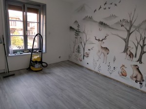 Photo de galerie - Pose de 25m2 de parquet flottant 