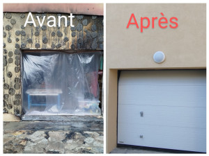 Photo de galerie - Remplacement porte de garage après sinistre 