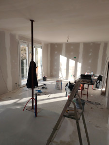 Photo de galerie - Doublage des murs avec isolation et les joints 