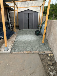 Photo de galerie - Pose de 0,20 pour abris de jardins 