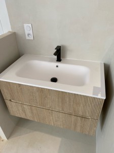 Photo de galerie - Pose meuble vasque et robinetterie 
