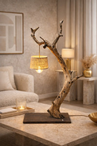 Photo de galerie - Création de luminaires en Bois d’Olivier 