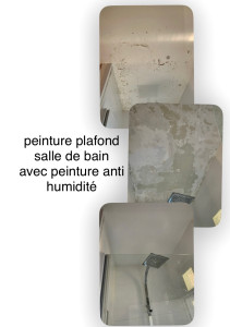 Photo de galerie - Rénovation plafond salle de bain avec peinture anti humidité 