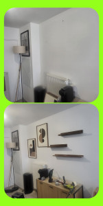 Photo de galerie -  Miroir , Étagère , Tableau Fixation