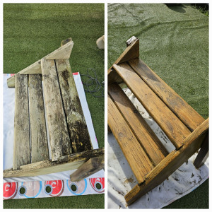 Photo de galerie - Renovation du bois, nettoyage / ponçage et de la lasure 