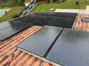Photo de galerie - Nettoyage panneaux photovoltaïques avant 