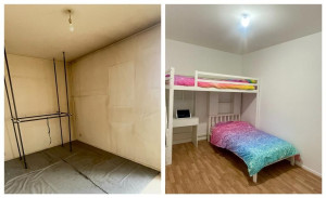 Photo de galerie - Rénovation complète d'une chambre d'enfants incluant la réfection des murs et sol et le montage du lit mezzanine 