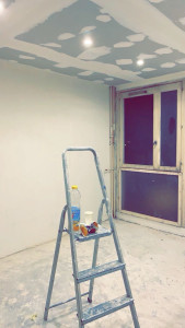 Photo de galerie - Enduit général sur les mur bonde au plafond 
