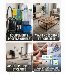 Photo de galerie - Bonjour,

​Je propose mes services de ménage et d'entretien avec sérieux et efficacité. Disponible et attentif à la satisfaction de mes clients, je m'occupe de la propreté de vos espaces avec soin.

​Au plaisir d'échanger avec vous !


