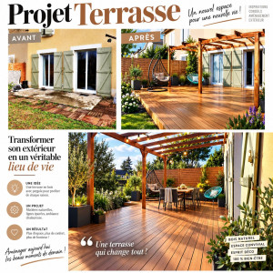 Photo de galerie - Création d'une terrasse et pergola 