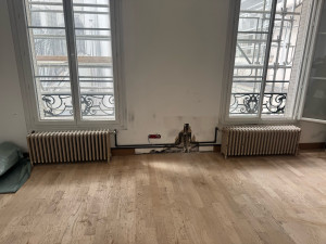 Photo de galerie - Repose des radiateurs fonte et installation de la nouvelles arrivées chauffage
