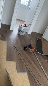 Photo de galerie - Pose de parquet , Sol souple, moquette , 