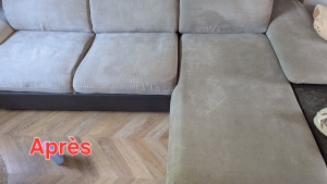 Photo de galerie - Nettoyage canapés en profondeur résultat après. 