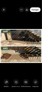 Photo de galerie - Pose de canisse peinture rampe d’escalier et platation de fleur 