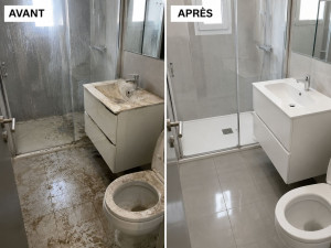 Photo de galerie - Nettoyage professionnel d'une salle de bain après travaux 