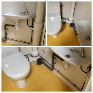 Photo de galerie - Création d'un bloc sanitaire avec wc et lave mains