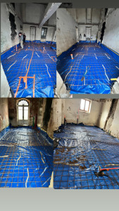 Photo de galerie - Nivellement et pose de dalles en béton