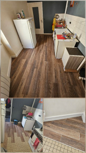 Photo de galerie - Pose d'un parquet pvc collé 