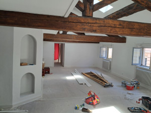 Photo de galerie - Mise en peinture plafond et murs avec préparations...