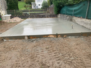 Photo de galerie - Coulage d’une dalle pour emplacement d’un bungalow