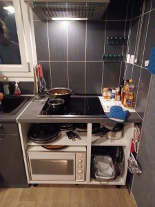Photo de galerie - Agencement support plaque de cuisson + four pour un appartement