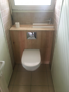 Photo de galerie - Pose d'un wc suspendue avec lave main 