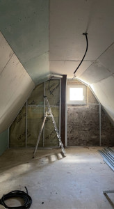 Photo de galerie - Pose de plaque de plâtre, aménagement de combles