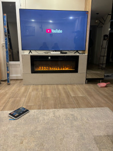 Photo de galerie - Fabrications de meuble en placo plâtre pour cheminée 