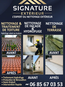 Photo de galerie - Nettoyage toiture, façade , terrasse avec traitement ou sans 