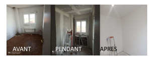 Photo de galerie - Rénovation intérieure, placo, isolation laine de verre, électricité, plomberie, parquet, peinture et vmc