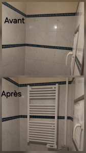 Photo de galerie - Installation sèche serviette avec création alimentation 