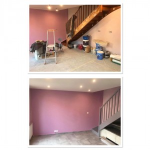 Photo de galerie - Chantier de peinture intérieur avant-après