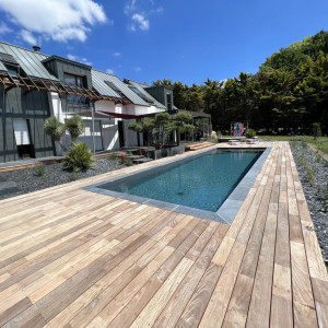 Photo de galerie - Réalisation de terrasse autour d'une magnifique piscine 