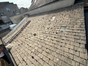 Photo de galerie - Avant nettoyage et hydrofuge coloré fibro 