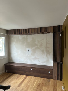 Photo de galerie - Agencement d’un meuble télé sur mesure 