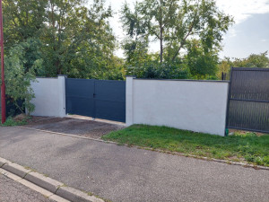 Photo de galerie - Construction mur et crepis puis pose portail